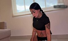 my trainer pounds my shaved pussy doggystyle after intense workout session