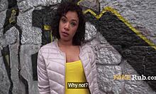 Silly Cash Games Turn into Ebony Pussy Pickup Fuck Outdoor!