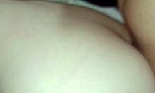 bareback pounding young girl's white ass late night
