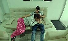 Stepsister Catches Stepbro Masturbating on Huge Cock and Joins for Bent Over Big Ass Doggystyle Deepthroat