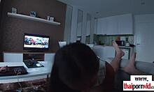 Hot Thai Teen Cleans Dishes While Taking Big Euro Cock Deep