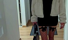 Skinny 18yo Redhead Prostitute Fucked Raw No Condom in Fishnets