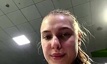 Watch her natural tits bounce wildly in the gym!