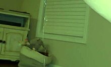 she spreads wide as her wet hairy wife pussy pees in homemade toy compilation