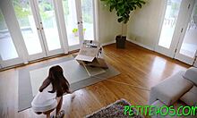 Ever seen a tiny asian teen ride and suck two cocks in wild threesome?