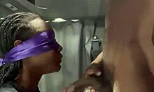 submissive ebony takes massive sloppy facial cumshot deepthroat pov