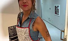 hey our cleaner shows up panty-free ready for some quick juicy fun 😏🔥