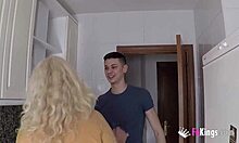 rookie guy spots ultimate gilf mrs fina with big tits glasses and begs to fuck her cowgystyle riding