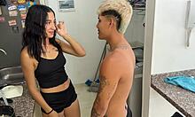 stepsister fucked hard in kitchen while stepparents nearby homemade amateur anal creampie