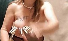 Bent Over SLAVE Whips Herself Into SUBMISSION