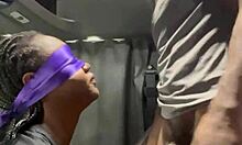 submissive ebony takes massive sloppy facial cumshot deepthroat pov