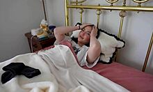 petite brunette roommate jane wilde rides cock desperately to cum and ease headache with lev lieben