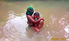 fucking my naughty college mate's monster cock during steamy village river bath 💦😏🌊