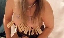 Bent Over SLAVE Whips Herself Into SUBMISSION