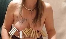 Bent Over SLAVE Whips Herself Into SUBMISSION