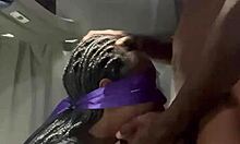 submissive ebony takes massive sloppy facial cumshot deepthroat pov
