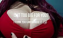 Chubby goth milf oils huge natural tits for dildo play