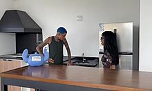 Petite 18yo brunette tattooed wife bends over doggystyle in condo public spot