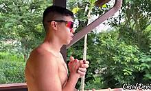 Redhead Hottie Deepthroats Neighbor's Cock in Ripped Clothes