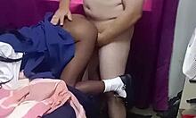 Sexy 18-Year-Old Stepdaughter Kneels Sucking Stepdad's Cock Before Doggy Pounding