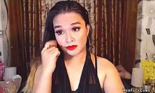 brunette asian babe chats cute on webcam solo homemade beautiful fun 😘💋