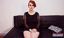 curvy redhead marla slurps deepthroat then swallows cum greedily