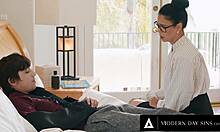 Teacher Helps Injured Teen Cum Since He Can't Jerk Off!
