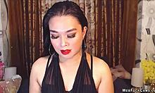 brunette asian babe chats cute on webcam solo homemade beautiful fun 😘💋