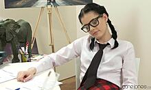 Teacher Spanks Student and Cums on Her Face - Dane Jones