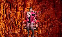 Granny Peggy Sue teases with strapon vibrator play until massive orgasmic cum release.