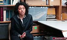 officer rams busty latina shoplifter deep ripping clothes domination office reality