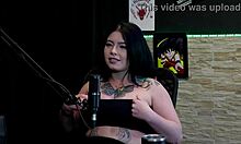 hot tattooed brunette flashes huge tits in never have i ever game then licks friend's clit after sex confession kalyca on sheer red