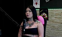 hot tattooed brunette flashes huge tits in never have i ever game then licks friend's clit after sex confession kalyca on sheer red