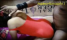 sona bhabhi gets wildly fucked in her sexy red dress at the ranch