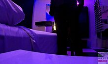 secretary cuckold wife rides neighbor's huge cock while humiliated hubby watches her juicy pussy drip