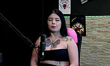hot tattooed brunette flashes huge tits in never have i ever game then licks friend's clit after sex confession kalyca on sheer red
