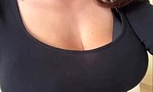 stepmom casually flashes her huge natural tits and perky nipples just for fun