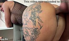 Deep anal creampie fills Latina's hairy asshole rough doggystyle riding