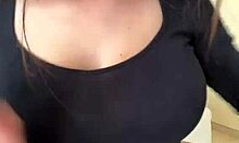 stepmom casually flashes her huge natural tits and perky nipples just for fun