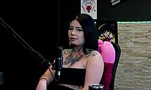 hot tattooed brunette flashes huge tits in never have i ever game then licks friend's clit after sex confession kalyca on sheer red