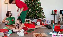 stepbro's massive dick wrecks stepsis petite pussy ruining their christmas tight squeeze