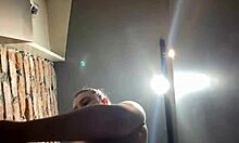 Horny Teen Shaved Pussy Extreme Masturbation Closeup in Public Locker Room