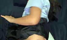 stranger pounds asian schoolgirl uniform tight pussy close-up then blasts facial cumshot