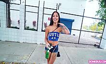 camila cortez rides deepthroat in crowded bus as horny colombian student