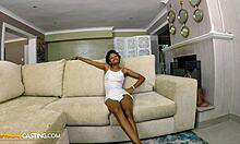 ebony cries squirts deepthroating monster cock in rough casting interview fuck!!