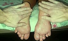 giving stepmom that relaxing foot massage she desperately needs