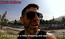 Picking Up Pink Chilean Barbie Girl in Public Park