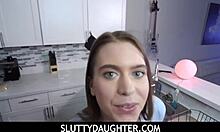 tiny blonde stepdaughter jill kassidy fucked by stepdaddy on kitchen counter pov