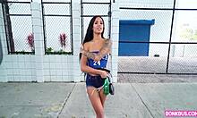 camila cortez rides deepthroat in crowded bus as horny colombian student