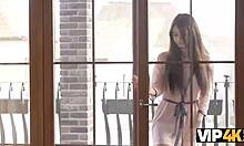 BABE RIDES OLD MAN'S COCK refusing no to her horny cowgirl demands!